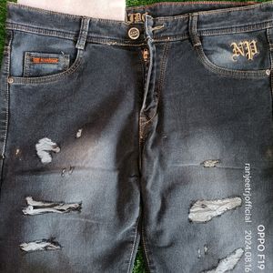 Men's Dark Blue Denim Jeans For Festival