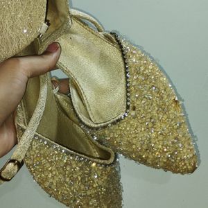 Golden Short Heels