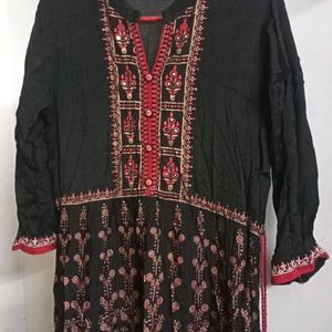 Black And Red Anarkali Kurta