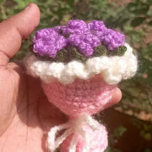 Handmade Crochet Purple Roses Bouquet