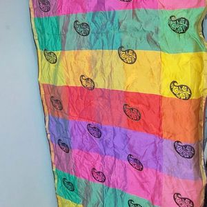 Rainbow colored silken dupatta