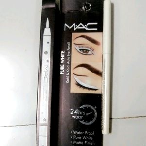 white kajal + eyeliner