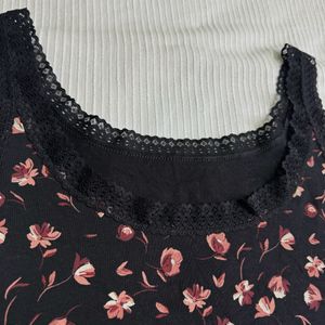 Black Floral Camisole