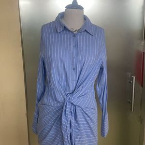 Blue Striped Tie Shirt