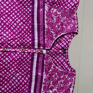 New Embroidery Designs Purple Colour Kurti