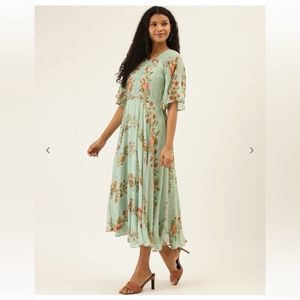 LABEL RITU KUMARFloral Print Fit & Flare Dress