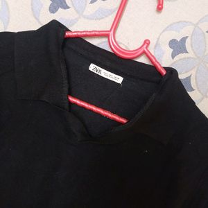 Zara Black Collar T-shirt