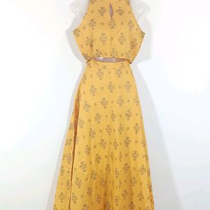 Mustard Yellow Printed Co-ord Set (Women)