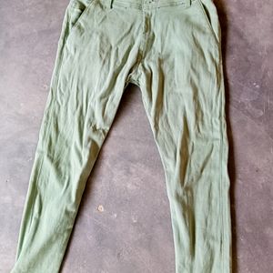 Green Slim Fit For Men Pant