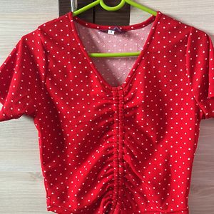 Red Polka Dot Top