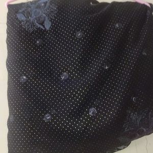 Beautiful Georget Black Saree