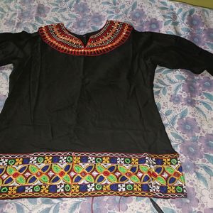 Black Work Short Kurta