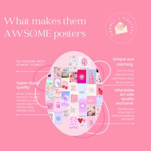 40 Psc Pink💕🎀 Themed Poster Set