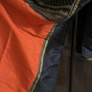 Orange And Black W Kurta