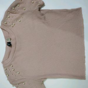 H&M Pinkish-peach Crop Top