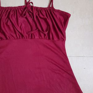 red milkmaid front tie mini dress
