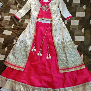 Jacket Crop Top With Skirt And Dupatta