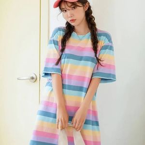 Korean Rainbow T-shirt Dress