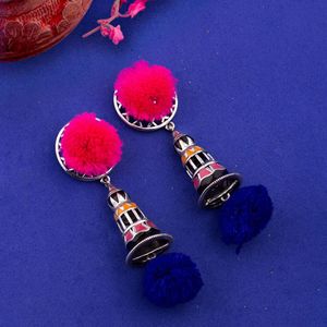 Kalbelia Tribe Pompom Earrings