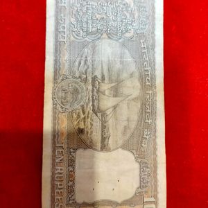 Rare Antique Old 10 Rupees Indian Not