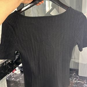 ZARA Ribbed black top