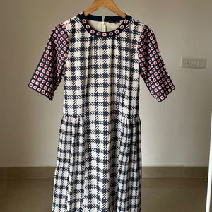 Shift Plaid Beaded Dress