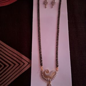 American Diamond Mangalsutra With Earring