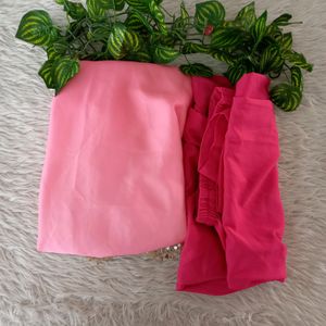 Pink & Rose Colored Kurtha Set (Women's)