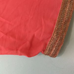 Lehnga Kurti Orange In Colour With Embroidery.