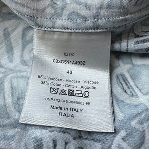 DiorStussy Blue Wavy Print Button Up Shirt