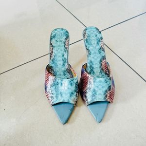 beautiful blue mukti heels