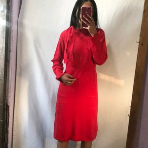 Red Woolen Dress