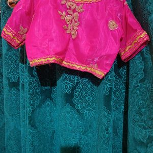 Pink And Yellow Lehenga With Blouse