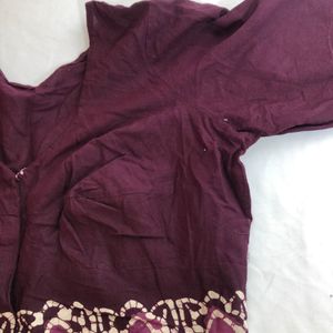 Burgundy Printed Blouse(Women’s)