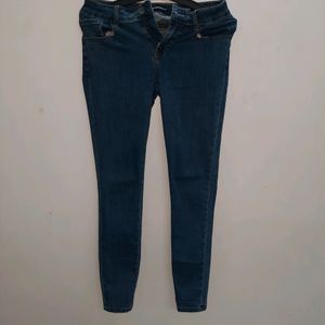 LOW WAIST BLUE DENIM JEANS