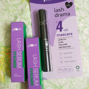 Plum 1 Maskara & 2 Eyeliner