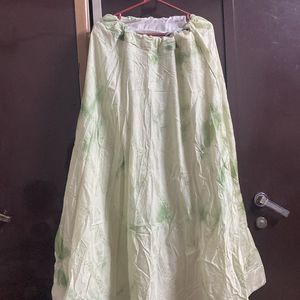 Tie Dye White And Green Colour LEHENGA