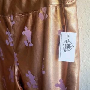 Disney Metallic Rose Gold Mickey Mouse Legging