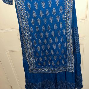 Blue Anarkali Gown Dress