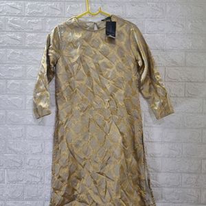 New Ketch Golden Kurta Set With Dupatta