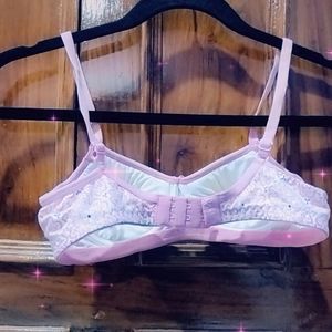 PINK & WHITE FLORAL PRINT BRA WITH STAIN