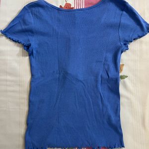 RIO Blue Round Neck Top