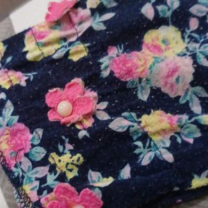 Floral Print Blue Girls' Lower