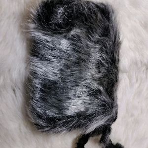 Black Fur Pouch