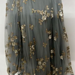 Grey And Golden Lehnga