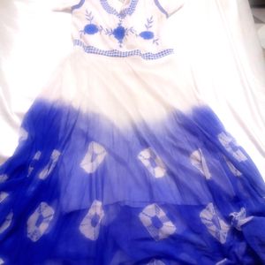 Rayal Blue Chiffon Kurta