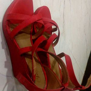 💥30₹ Off Party Wear Red Wedges Sandal