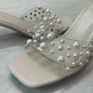 LUNA BLU Ivory Mida Pearl Cup Mules