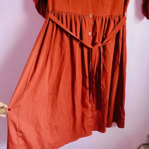 Brand: WISSTLER Shirt Dress (Rust Orange)