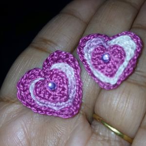 White And Pink Ear Studs